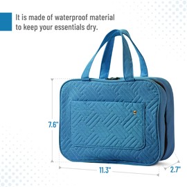 Ms. pen- Travel Toiletry Bag Organizers, Teal, Makeup Travel Bag for Toiletries with Hanging Hook, Water-Resistant