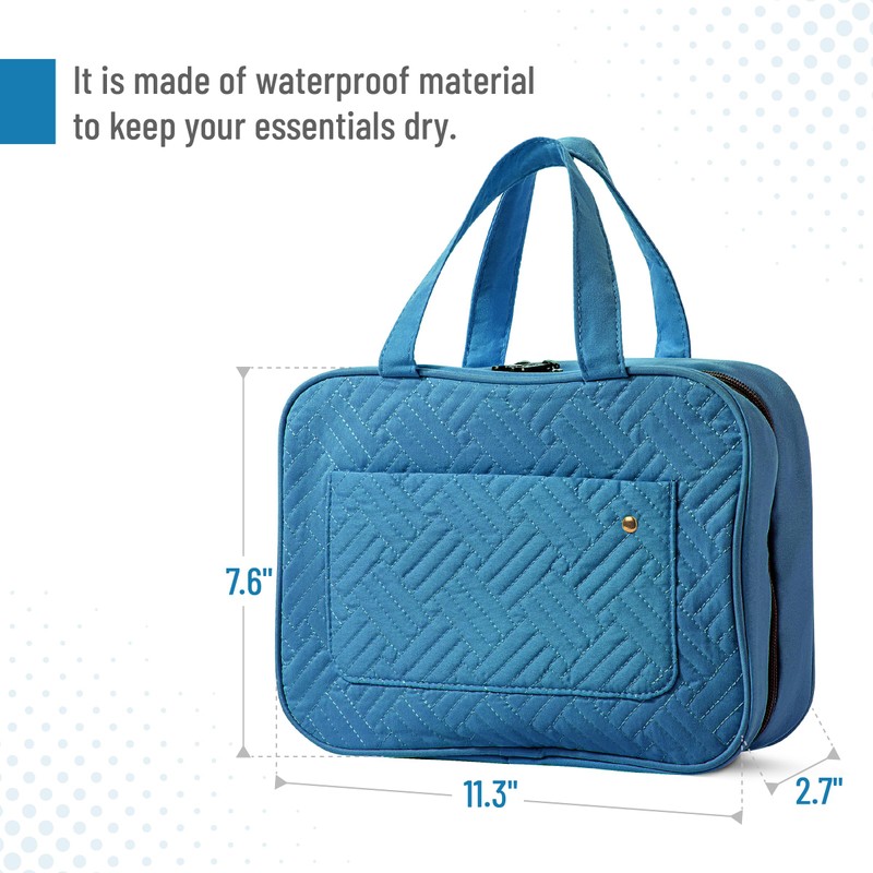 Ms. pen- Travel Toiletry Bag Organizers, Teal, Makeup Travel Bag