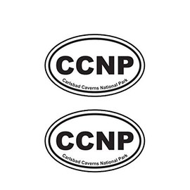 MAGNET Pair Of Carlsbad Caverns National Park Oval Euro Ccnp Magnetic Vinyl Car Fridge Sticks to any Metal Surface 5"
