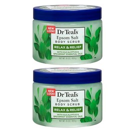 Dr Teal's Exfoliate & Renew Eucalyptus & Spearmint Epsom Sal Body Scrub 16 oz (Paquete de 2)