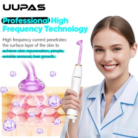 High Frequency Stick Face - UUPAS 4 in 1 Argon Purple HF High Frequency Stick Hair Portable High Frequency for Skin Tightening, Wrinkle Reduction, Acne, Hair Loss, Skin Therapy Device Face Massager