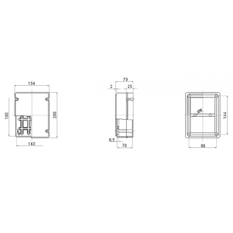 Gewiss GW44207 190mm Outdoor IP56 Junction Box Hinged Lid 190x140x70mm