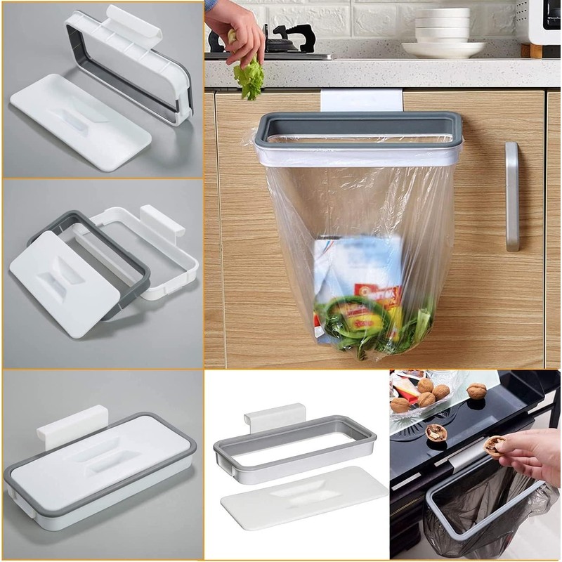 Wooden and Plastic Bin Bag Holder Waste Separator