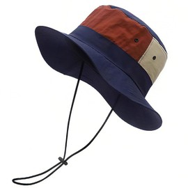Waterproof Bucket Hat for Men Women Quick Dry Sun Hat with Chin Strap Adjustable UPF 50+ Sun Protection Fishing Safari Hat Navy Blue