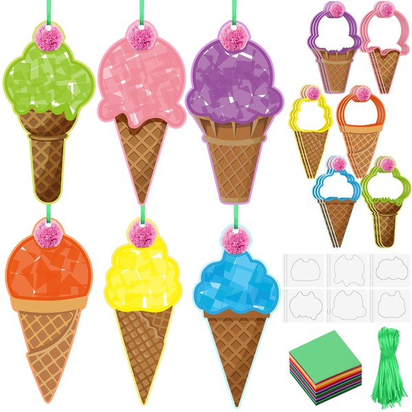 Motipuns 24 Sets Summer Craft Kits Ice Cream Tissue Paper