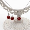 JunyiDIY Women's Red Apple Earrings | Red Stone Dangle Earrings