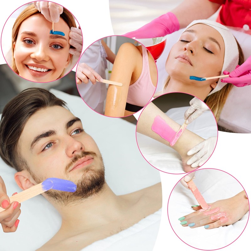 150 Pcs Assorted Style Eyebrow Wax Sticks Waxing Applicator Wooden