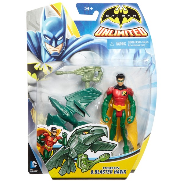 Mattel Batman Unlimited: Robin and Blaster Hawk Action Figures