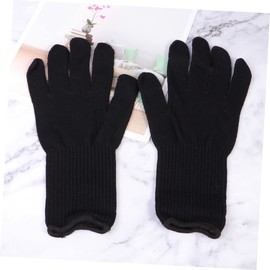 Outanaya 2 Pairs Heat Resistant Gloves for Hair Styling Scalding Curling Straightening Gloves Durable Protection for Hair Tools Black