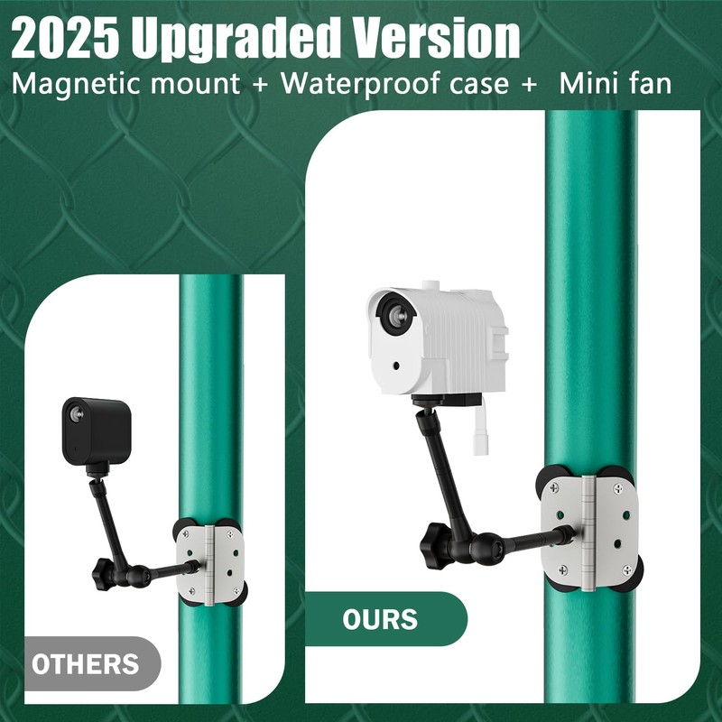 3-in-1 Magnetic Fence Mount with Shade for Mevo Start, Weatherproof