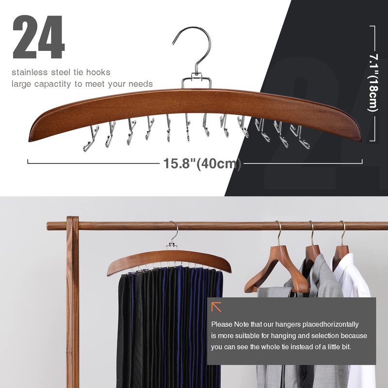 Ulimart Tie Rack 2Pcs Tie Racks for Men Closet 24