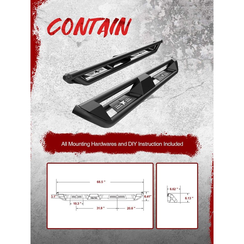 KAX Running Boards Compatible with 2018-2021 Wrangler JL 4 Door