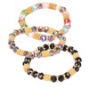 6pcs Beaded Bracelet Shiny Crystal Simple Style Women Girl Jewelry