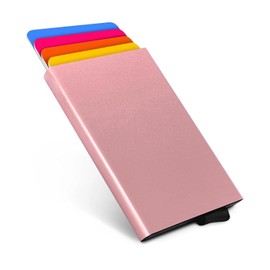 Vikrami lighting Card Holder, Wallet Women Wallet, Minimalist Wallet Credit Card Holders,Credit Card Holder for Women RFID/NFC Blocking, Slim Wallet for Women, Card Holder for Men, Pink