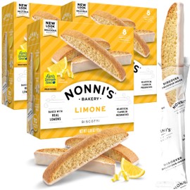 Nonni's Limone Biscotti Italian Cookies - 3 Boxes Lemon Cookies - Biscotti Individually Wrapped Cookies - Lemon Italian Biscotti Cookies w/White Icing - All Natural Ingredients - Kosher - 6.88 oz