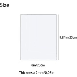 DARENYI 5 Pcs Acrylic Sheet Clear Plastic Sheet 2mm Transparent Acrylic for Drawing, Printing, Craft DIY, Picture Frame etc(25 x 20cm)