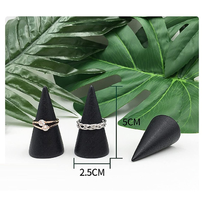 desikaky Ring Stand, Ring Storage Case, Jewelry Stand, Wooden Cone