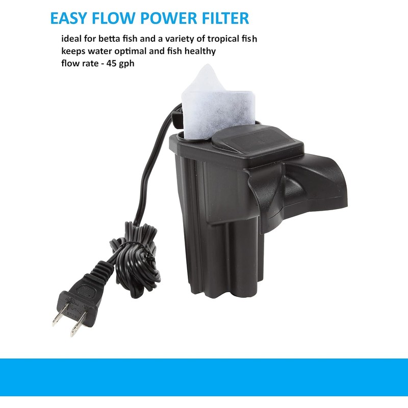 Koller Products 5-Gallon Aquarium Kit with LED Lighting and Power