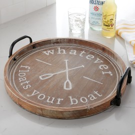 BLACK FOREST DECOR Whatever Floats Your Boat Wood Tray