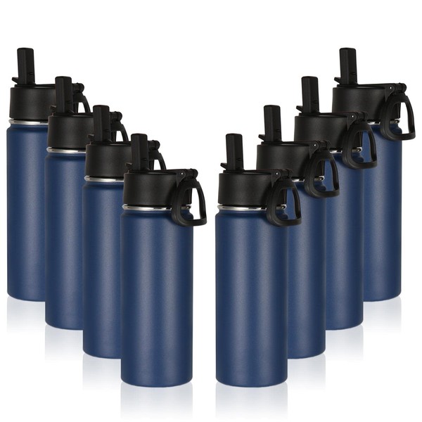 Volhoply 18oz Insulated Water Bottle Bulk 8 Pack,Kids Stainless Steel