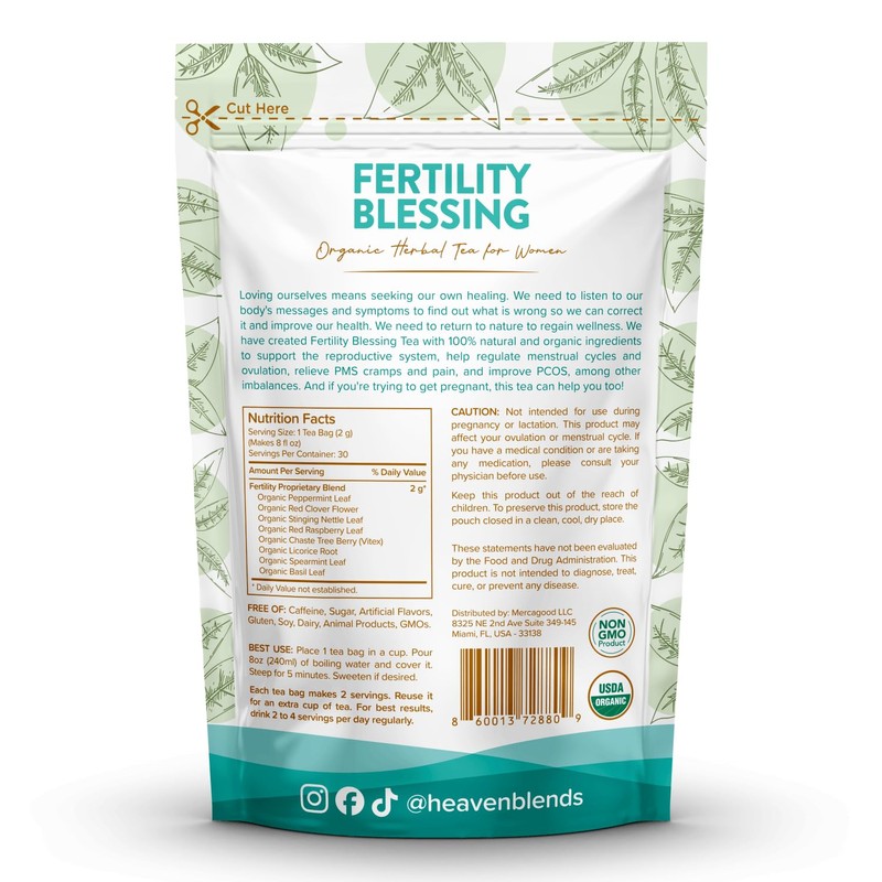 Heaven Blends Fertility Blessing Tea for Women – Red Raspberry