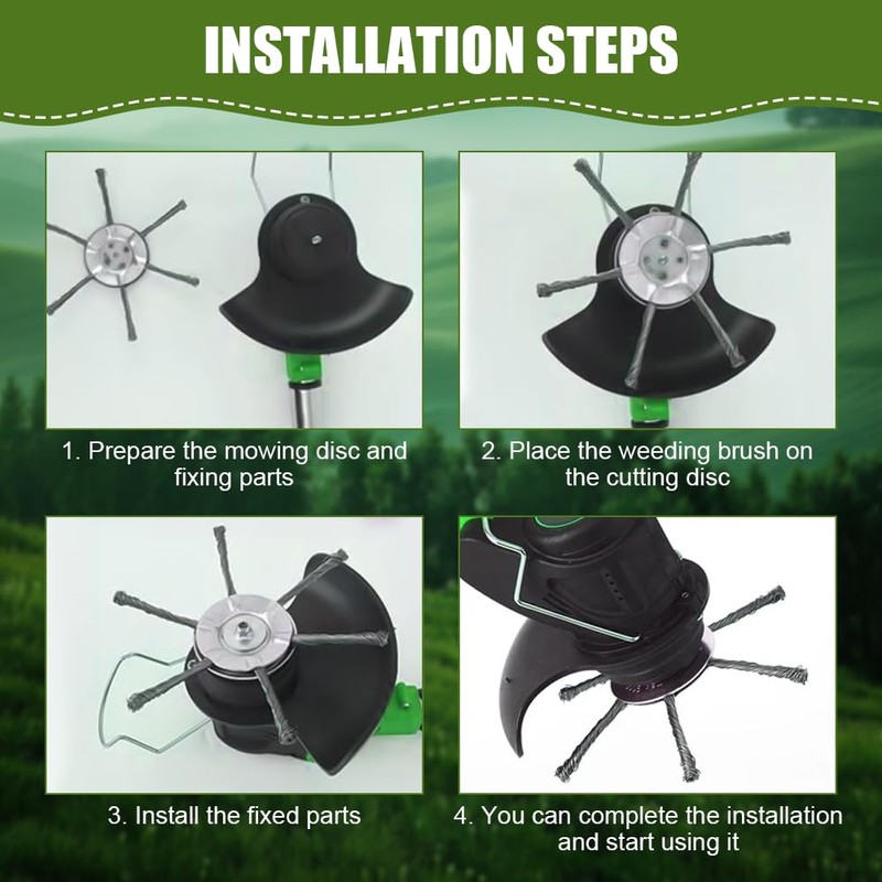 OFFCUP Steel Wire Trimmer Head, 2pcs 6 Head Grass Trimmer