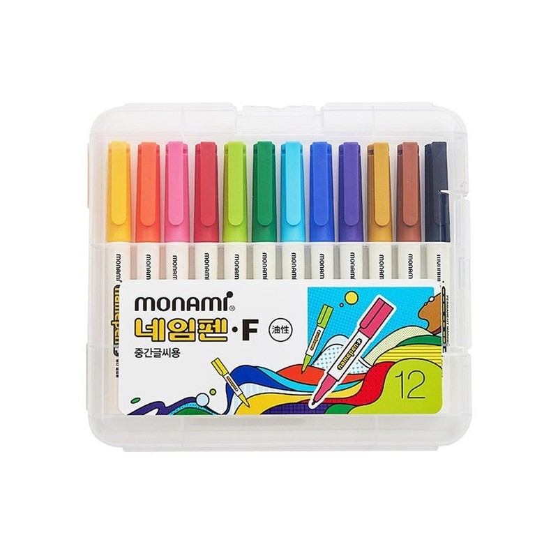 Monami Name Pen F 12-Color Set for Medium Handwriting OMB