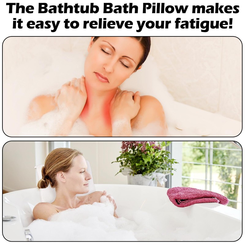 VMUTGA Bath Pillow, Ergonomic Pillow for the Bathroom, Bath Pillow