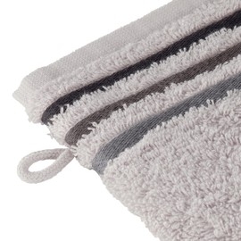 Schiesser Terry Wash Mitt Skyline Colour Set of 5 100% Cotton from Sustainable Production Absorbent, Soft, Colourfast 16 x 22 cm Light Grey