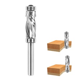 SpeTool Spiral Flush Cutter 8 mm Shaft Long Up & Down Compression Cut Cutter for Routers 12 mm Cutting Diameter 32 mm Cutting Length Solid Carbide for Woodworking Cutting