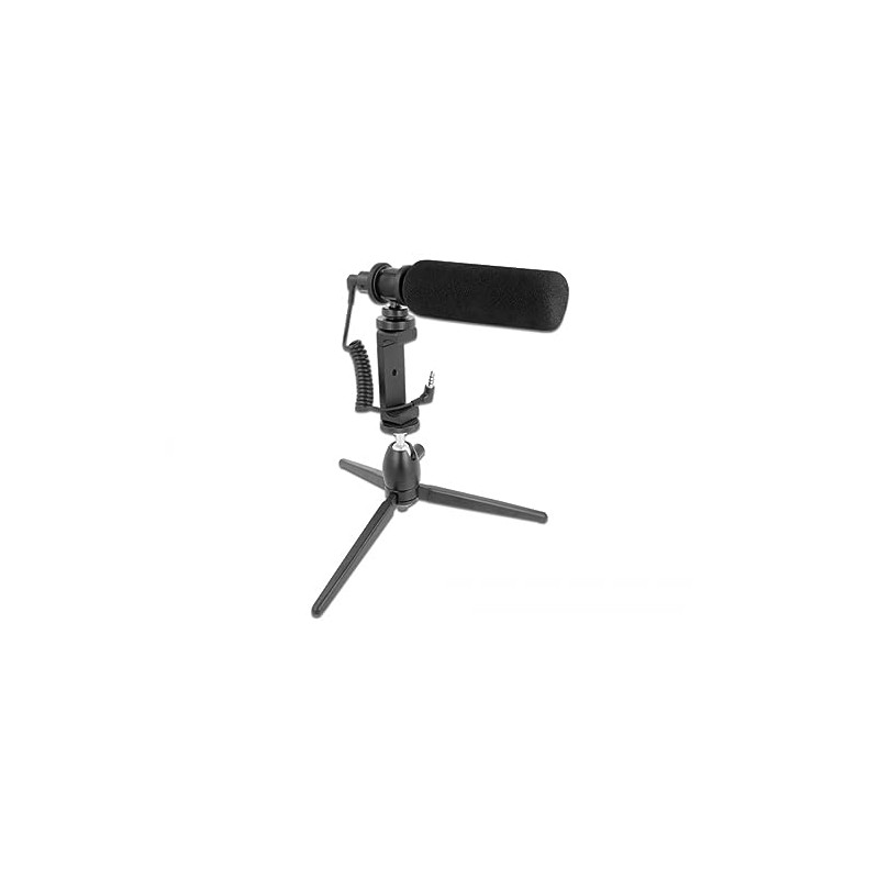 Delock Vlog Shotgun Microphone Set for Smartphones and DSLR Cameras