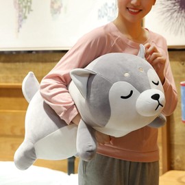 ERDAO Husky Plush Pillow,Huskie Stuffed Animal Toy Puppy Throw Pillow for Kids and Adults (29.5 inch)