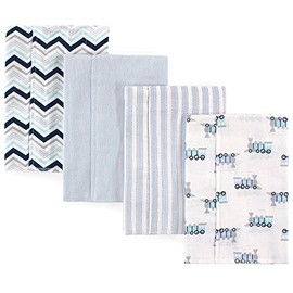 Luvable Friends Unisex Baby Cotton Flannel Burp Cloths, Train, One Size
