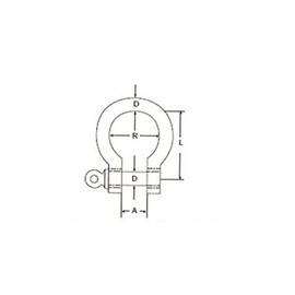 4mm STAINLESS STEEL 316 (A4) Bow shackle Pack Size : 2