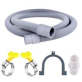 MOAZIFI Waschmaschinenschlauch, Ablaufschlauch Waschmaschine Verlängerung, 2 Meter Länge Mit Schlauchverbinder Und Schlauchschellen, Ideal Für Wohnwagen Und Wohnmobile, Abfluss Waschmaschine