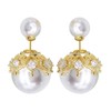 Hiqmic 925 Sterling Silver Post Double sided Pearl Zirconia Ear