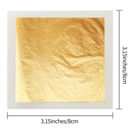 VGSEBA Gold Leaf Sheets,10 Pieces 8cmx8cm Imitation Gold Foil Sheets for Gilding,Art of Crafts,Home Decoration(3.15inches)