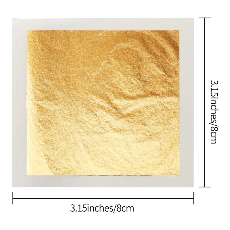 VGSEBA Gold Leaf Sheets,10 Pieces 8cmx8cm Imitation Gold Foil Sheets
