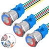 Fyimxsc 3 Pack 19mm Two Colors Self-Locking Metal Push Button