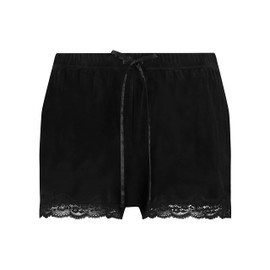 Hunkemöller Women’s Women's Luxury Velour Shorts with Scallop Design and Lace Detailing - m