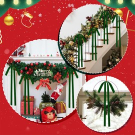 Velvet Christmas Bow for Christmas Tree 23.6x15.7Inch Long Ribbon Bows Holiday Ornaments for Staircase Fireplace and Door