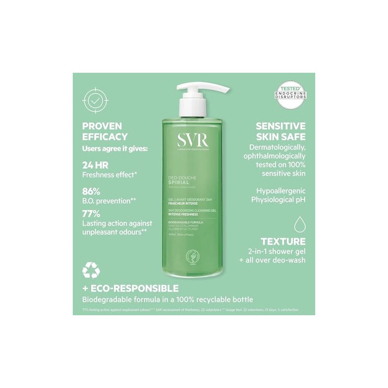 SVR Spirial Deo Duche Gel Limpiador para el Cuerpo, 400