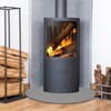 FLASLD Fireproof Corner Fireplace Mat 40×40 inch Hearth Rug Protects