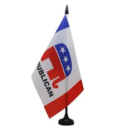 AZ FLAG - American Republican Party Table Flag 8.25" x 5.5" - Small Republican Republican Flag Office Party 100% Polyester with 10" Flag Pole and Base