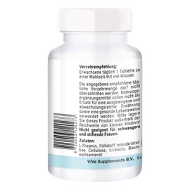 L-Theanine Tablets, 500 mg, 60 Tablets, High Dose, Vegan, Quality from Germany ViVe Supplements