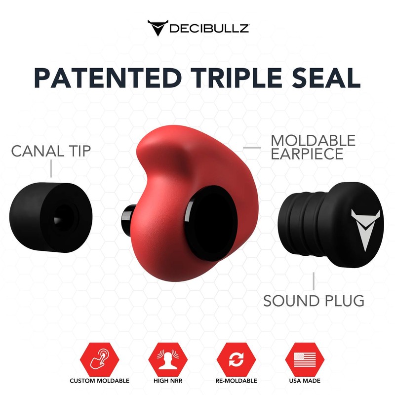 Decibullz - Custom Molded Earplugs, 31dB Highest NRR, Comfortable Hearing