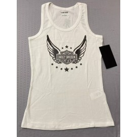 NEW HARLEY DAVIDSON 96474-22VW Women's Wounded Warrior Project Tank OFF WHITE L