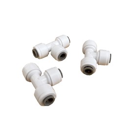 LAMPPPE 3-Piece 1/4" T Fitting RO Water System Undersink Filtration Fitting Replacement Connector, Reverse Osmosis Water Filter Tubing Adapter for Ice Maker Refrigerator