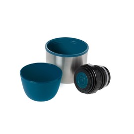 Esbit Classic Insulated Flask 1 L - Thermos Flask for Hot and Cold - Thermos Flask with 2 Cups - Stainless Steel Drinking Bottle - Leak-Proof - Polar Blue
