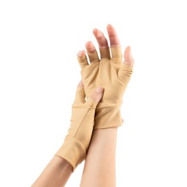 iM Sports Skin Guards Light Skin Tone Fingerless Gloves – Made in USA – Conceal Bruises & Protect Thinning Skin with Breathable, Mild Compression Gloves